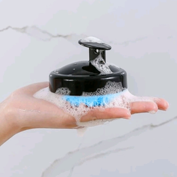 2pc Plastic Scalp Massager, Daily Two Tone Round Shampoo Massage Brush For Bathr - Picture 5 of 6